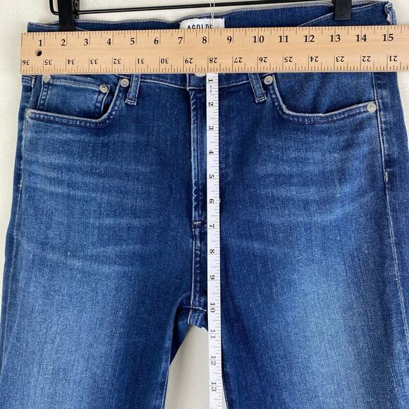AGOLDE Sophie Crop Jeans Size 30 Claremont Blue Stretch Denim - Picture 14 of 15